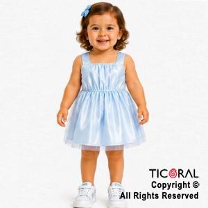 DISFRAZ PRINCESA CORTO CON BRETEL ANGOSTO CELESTE TALLE 0